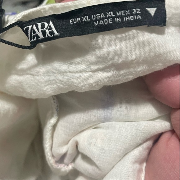 NWT Zara Skirt Womens XL Floral Tiered Ruffles Eyelet Lace Boho Cottage Festival - Picture 5 of 15